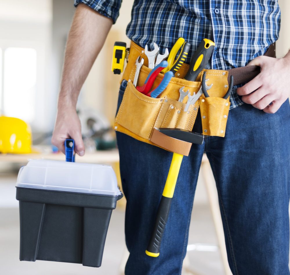 Part of male construction worker Part of male construction worker